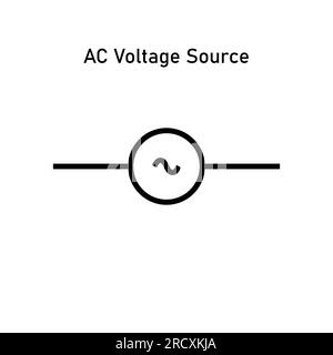 Illustration vectorielle de symbole de source de tension CA Illustration de Vecteur