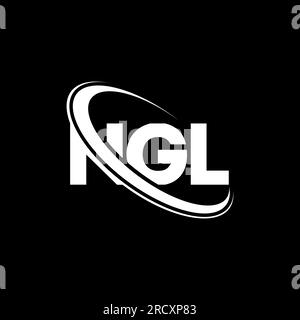 Logo NGL. Lettre NGL. Logo de la lettre NGL. Initiales logo NGL lié à un cercle et logo monogramme majuscule. Typographie NGL pour la technologie, les entreprises Illustration de Vecteur