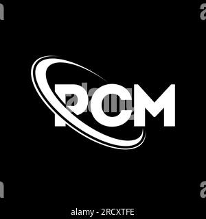 Logo PCM. Lettre PCM. Logo PCM. Initiales PCM logo lié à un cercle et logo monogramme majuscule. Typographie PCM pour la technologie, les entreprises Illustration de Vecteur