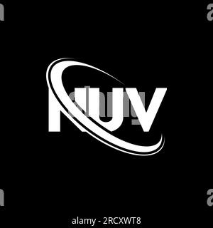 Logo NUV. Lettre NUV. Conception de logo de lettre NUV. Initiales NUV logo lié avec cercle et logo monogramme majuscule. Typographie NUV pour la technologie, les entreprises Illustration de Vecteur