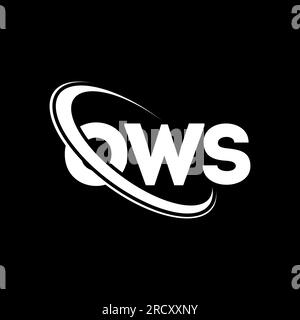 Logo OWS. Lettre OWS. Logo de lettre OWS. Initiales logo OWS lié à un cercle et logo monogramme majuscule. Typographie OWS pour la technologie, les entreprises Illustration de Vecteur