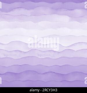 Aquarelle abstraite mer océan pastel violet couleur vague fond de motif sans couture. Illustration des vagues peintes à la main à l'aquarelle. Imprimés pour textiles, Banque D'Images