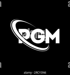 Logo PGM. Lettre PGM. Logo de la lettre PGM. Initiales logo PGM lié avec cercle et logo monogramme majuscule. Typographie PGM pour la technologie, les entreprises Illustration de Vecteur
