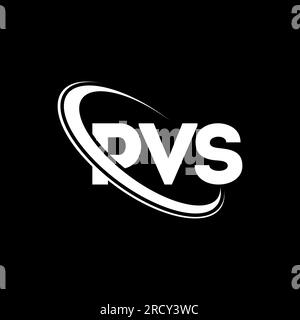 Logo PVS. Lettre PVS. Logo en forme de lettre PVS. Initiales logo PVS lié à un cercle et logo monogramme majuscule. Typographie PVS pour la technologie, les entreprises Illustration de Vecteur