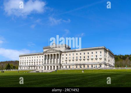 Stormont, édifices du Parlement, le siège de l'Assemblée d'Irlande du Nord et de l'exécutif d'Irlande du Nord, Belfast, Royaume-Uni. Banque D'Images