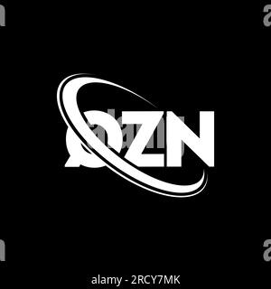 Logo QZN. Lettre QZN. Logo de lettre QZN. Initiales QZN logo lié avec cercle et logo monogramme majuscule. Typographie QZN pour la technologie, les entreprises Illustration de Vecteur