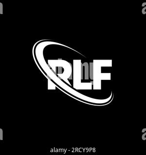 Logo RLF. Lettre RLF. Logo de la lettre RLF. Initiales logo RLF lié à un cercle et logo monogramme majuscule. Typographie RLF pour la technologie, les entreprises Illustration de Vecteur