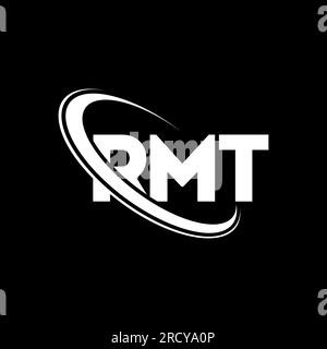 Logo RMT. Lettre RMT. Logo de la lettre RMT. Initiales logo RMT lié à un cercle et logo monogramme majuscule. Typographie RMT pour la technologie, les entreprises Illustration de Vecteur