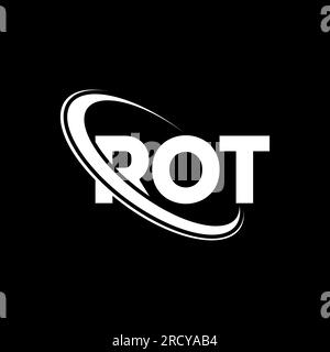 Logo ROT. ROT lettre. Logo de la lettre ROT. Initiales ROT logo lié avec cercle et logo monogramme majuscule. Typographie ROT pour la technologie, les entreprises Illustration de Vecteur