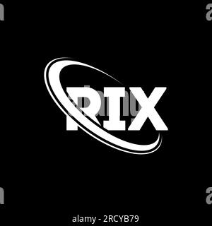 Logo RIX. Lettre RIX. Logo de la lettre RIX. Initiales RIX logo lié avec cercle et logo monogramme majuscule. Typographie RIX pour la technologie, les entreprises Illustration de Vecteur