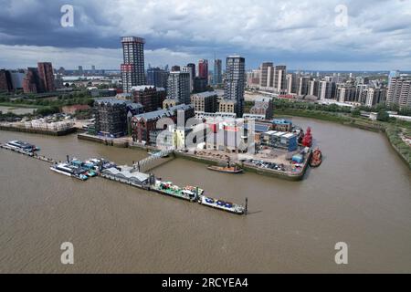 Trinity Buoy Wharf East London drone, aérien Banque D'Images