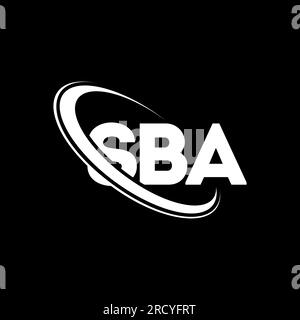 Logo SBA. Lettre SBA. Logo de la lettre SBA. Initiales SBA logo lié avec cercle et logo monogramme majuscule. Typographie SBA pour la technologie, les entreprises Illustration de Vecteur