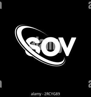 Logo SOV. Lettre SOV. Logo lettre SOV. Initiales SOV logo lié avec cercle et logo monogramme majuscule. Typographie SOV pour la technologie, les entreprises Illustration de Vecteur