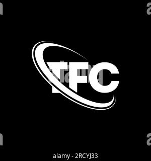 Logo TFC. Lettre TFC. Logo de la lettre TFC. Initiales logo TFC lié avec cercle et logo monogramme majuscule. Typographie TFC pour la technologie, les entreprises Illustration de Vecteur