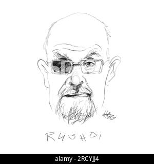 Portrait de Rushdie 21e. Banque D'Images