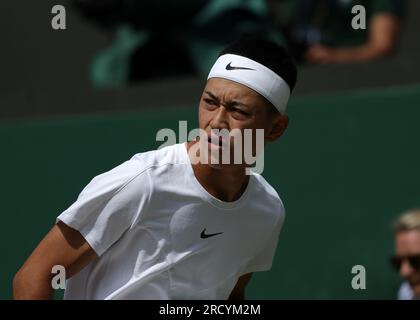 16 juillet 2023 ; All England Lawn tennis and Croquet Club, Londres, Angleterre : tournoi de tennis de Wimbledon ; Tokito&#xa0;Oda (JPN), finale de simple fauteuil roulant masculin Banque D'Images