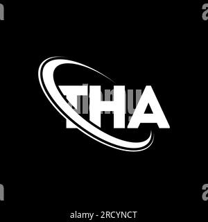 Logo THA. Lettre THA. Logo de lettre THA. Initiales THA logo lié avec cercle et logo monogramme majuscule. Typographie THA pour la technologie, les entreprises Illustration de Vecteur