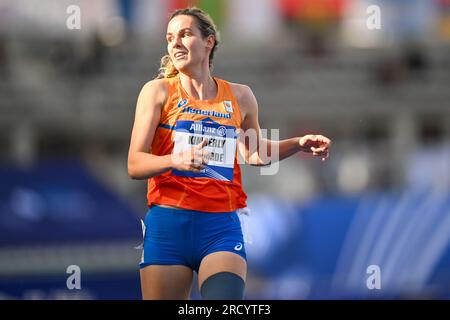 Paris, France. 17 juillet 2023. PARIS, FRANCE - JUILLET 17 : Kimberly Alkemade des pays-Bas en compétition dans la finale du 200m T64 féminin le jour 10 des Championnats du monde de para athlétisme Paris 2023 au Stade Charlety le 17 juillet 2023 à Paris, France (photo de Marcus Hartmann/Agence BSR) crédit : Agence BSR/Alamy Live News Banque D'Images