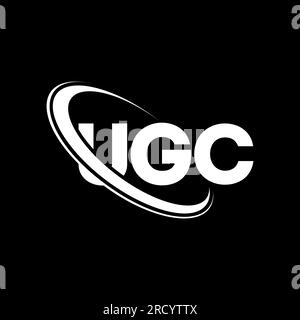 Logo UGC. Lettre UGC. Logo de lettre UGC. Initiales UGC logo lié à un cercle et logo monogramme majuscule. Typographie UGC pour la technologie, les entreprises Illustration de Vecteur