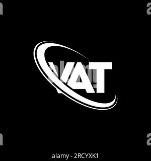 Logo TVA. Lettre de TVA. Conception de logo de lettre de TVA. Initiales logo TVA lié à un cercle et logo monogramme majuscule. Typographie TVA pour la technologie, les entreprises Illustration de Vecteur