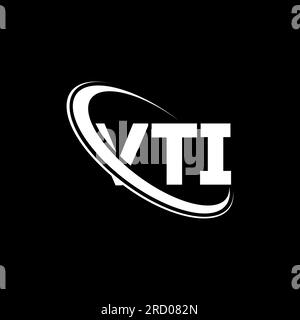 Logo VTI. Lettre VTI. Logo lettre VTI. Initiales logo VTI lié à un cercle et logo monogramme majuscule. Typographie VTI pour la technologie, les entreprises Illustration de Vecteur