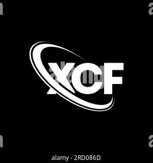 Logo XCF. Lettre XCF. Logo lettre XCF. Initiales logo XCF lié à un cercle et logo monogramme majuscule. Typographie XCF pour la technologie, les entreprises Illustration de Vecteur