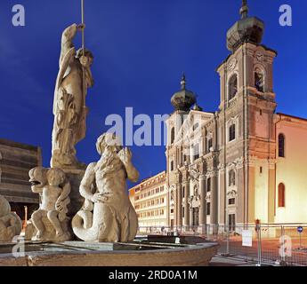 Fontaine de Neptune,, Gorizia, Frioul-Vénétie Julienne, Italie Banque D'Images