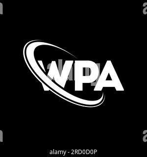 Logo WPA. Lettre WPA. Logo WPA lettre. Initiales WPA logo lié avec cercle et logo monogramme majuscule. Typographie WPA pour la technologie, les entreprises Illustration de Vecteur