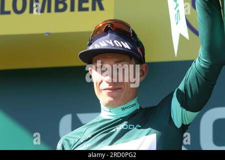 Jasper Philipsen belgium Alpecin Deceuninck a une nette avance dans la compétition de maillots verts à points Banque D'Images