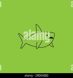 Grand requin blanc, Silhouette - vecteur Illustration de Vecteur