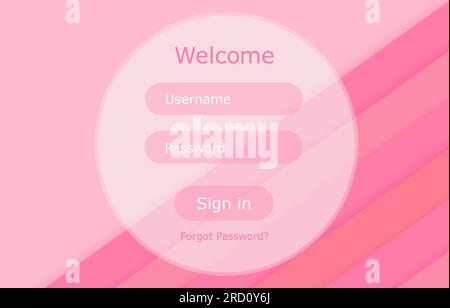 Mise en page de connexion. Page de connexion simple avec nom d'utilisateur mot de passe et bouton de connexion. Vecteur Illustration de Vecteur