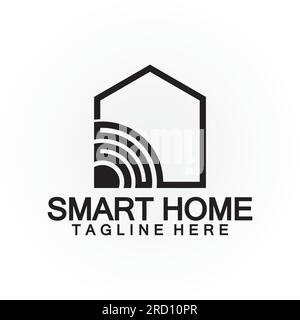 Smart Home Tech signal wifi sans fil logo Vector modèle de conception Illustration de Vecteur