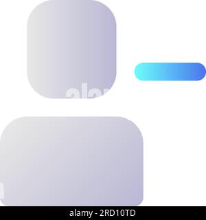 Supprimer l'icône de l'interface utilisateur à deux couleurs et dégradé parfait pour les pixels de l'utilisateur Illustration de Vecteur