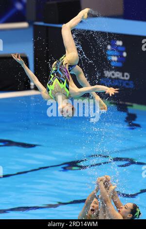Fukuoka, Japon. 16 juillet 2023. Groupe d'équipe Japon natation artistique : Championnats du monde aquatiques Fukuoka 2023 Tour technique de l'équipe à Marine Messe Fukuoka Hall A à Fukuoka, Japon . Crédit : YUTAKA/AFLO SPORT/Alamy Live News Banque D'Images