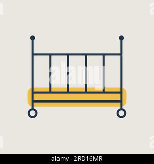 Berceau en bois classique icône vectorielle isolée. Symbole graphique pour les enfants et les nouveau-nés site Web et applications design, logo, application, interface utilisateur Illustration de Vecteur