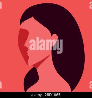 Silhouette de femme abstraite. Portrait de femme sans visage. Illustration vectorielle Illustration de Vecteur