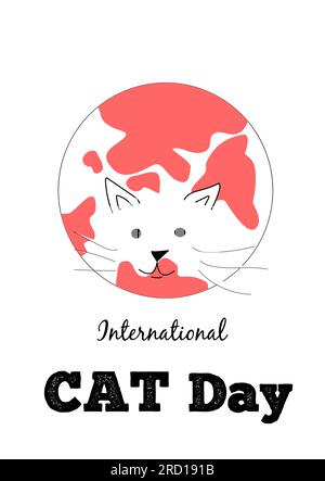 chat et vecteur du monde pour carte de voeux, bannière Illustration de Vecteur