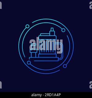 icône de pompe de puisard, conception vectorielle de ligne Illustration de Vecteur