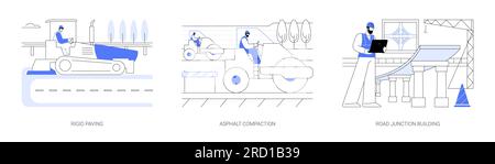 Illustrations vectorielles abstraites de concept de construction d'infrastructure. Illustration de Vecteur