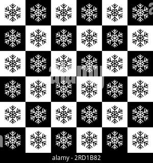 Motif sans couture flocon de neige. Répétition de l'arrière-plan de flocons de neige. Texture géométrique répétée. Vérifiez la géométrie pour les impressions de conception hivernale. Mignon cristal de glace Illustration de Vecteur