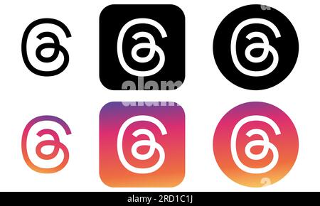 Jeu de logos filetés. Réseau social par Instagram. Illustration vectorielle isolée sur fond blanc Illustration de Vecteur