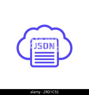 Fichier JSON, document dans une icône de nuage Illustration de Vecteur