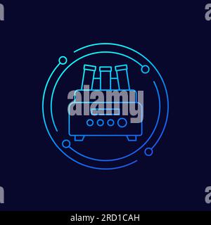 icône de la centrifugeuse, conception de la ligne d'équipement de laboratoire Illustration de Vecteur