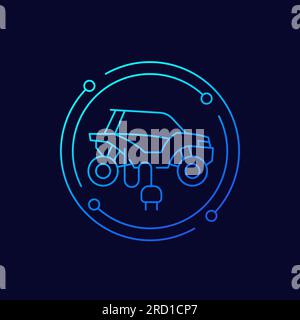 Icône de ligne UTV électrique, véhicule côte à côte Illustration de Vecteur