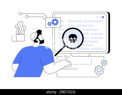 Illustration vectorielle abstraite d'un analyste de programmes malveillants. Illustration de Vecteur