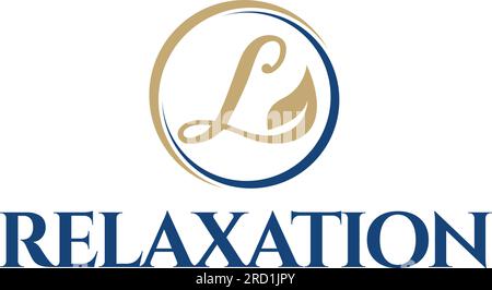 Flat Letter Mark initial RELAXATION logo design Illustration de Vecteur