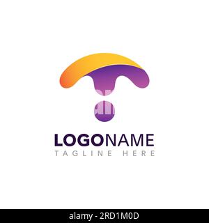 Design de logotype dégradé de lettre t colorée 3D. Illustration de Vecteur