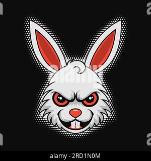 Conception de mascotte de lapin fou. Illustration vectorielle EPS10 Illustration de Vecteur