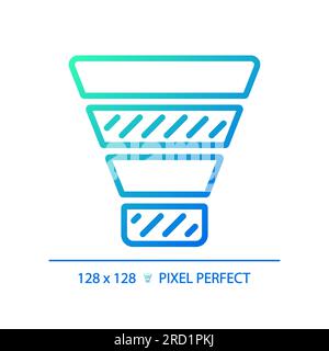 Icône de vecteur linéaire de gradient de graphique en entonnoir Illustration de Vecteur