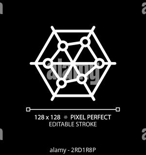 Icône linéaire blanche du graphique radar pour le thème sombre Illustration de Vecteur
